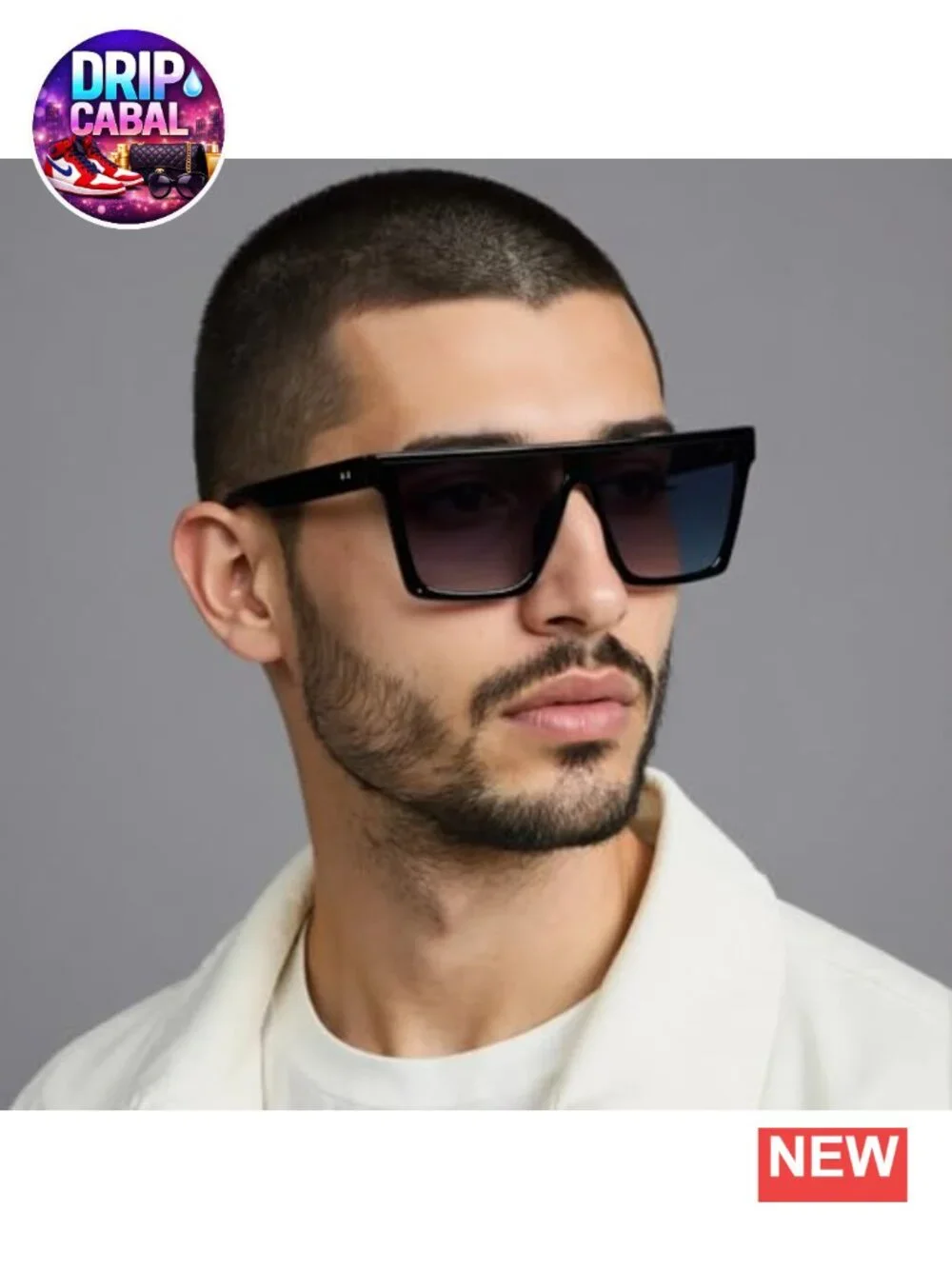 Oversized Flat Top Sunglasses UV400 Protection Unisex Lightweight